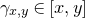 gamma Subscript x comma y Baseline element of left bracket x comma y right bracket