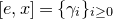 left bracket e comma x right bracket equals left brace gamma Subscript i Baseline right brace Subscript i greater than or equals 0