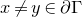 x not equals y element of partial differential normal upper Gamma