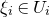 xi Subscript i Baseline element of upper U Subscript i