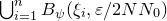 union Underscript i equals 1 Overscript n Endscripts upper B Subscript psi Baseline left parenthesis xi Subscript i Baseline comma epsilon divided by 2 upper N upper N 0 right parenthesis