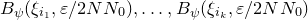 upper B Subscript psi Baseline left parenthesis xi Subscript i 1 Baseline comma epsilon divided by 2 upper N upper N 0 right parenthesis comma ellipsis comma upper B Subscript psi Baseline left parenthesis xi Subscript i Sub Subscript k Subscript Baseline comma epsilon divided by 2 upper N upper N 0 right parenthesis