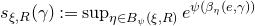 s Subscript xi comma upper R Baseline left parenthesis gamma right parenthesis colon equals sup Underscript eta element of upper B Subscript psi Baseline left parenthesis xi comma upper R right parenthesis Endscripts e Superscript psi left parenthesis beta Super Subscript eta Superscript left parenthesis e comma gamma right parenthesis right parenthesis