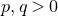 p comma q greater than 0