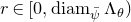 r element of left bracket 0 comma normal d normal i normal a normal m Subscript psi overbar Baseline normal upper Lamda Subscript theta Baseline right parenthesis