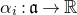 alpha Subscript i Baseline colon German a right arrow double struck upper R