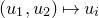 left parenthesis u 1 comma u 2 right parenthesis right arrow from bar u Subscript i