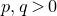 p comma q greater than 0