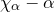 chi Subscript alpha Baseline minus alpha