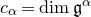 c Subscript alpha Baseline equals dimension German g Superscript alpha