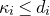 kappa Subscript i Baseline less than or equals d Subscript i