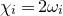 chi Subscript i Baseline equals 2 omega Subscript i