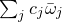 sigma summation Underscript j Endscripts c Subscript j Baseline omega overbar Subscript j