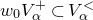 w 0 upper V Subscript alpha Superscript plus Baseline subset of upper V Subscript alpha Superscript less than