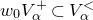w 0 upper V Subscript alpha Superscript plus Baseline subset of upper V Subscript alpha Superscript less than