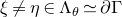 xi not equals eta element of normal upper Lamda Subscript theta Baseline asymptotically equals partial differential normal upper Gamma