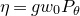 eta equals g w 0 upper P Subscript theta
