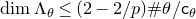dimension normal upper Lamda Subscript theta Baseline less than or equals left parenthesis 2 minus 2 divided by p right parenthesis number sign theta divided by sans serif c Subscript theta