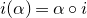 normal i left parenthesis alpha right parenthesis equals alpha ring normal i