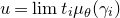 u equals limit t Subscript i Baseline mu Subscript theta Baseline left parenthesis gamma Subscript i Baseline right parenthesis