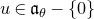 u element of German a Subscript theta minus StartSet 0 EndSet