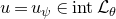 u equals u Subscript psi Baseline element of normal i normal n normal t script upper L Subscript theta