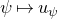 psi right arrow from bar u Subscript psi