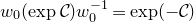 w 0 left parenthesis exp script upper C right parenthesis w 0 Superscript negative 1 Baseline equals exp left parenthesis negative script upper C right parenthesis