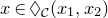 x element of lozenge Subscript script upper C Baseline left parenthesis x 1 comma x 2 right parenthesis