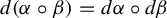 d left parenthesis alpha ring beta right parenthesis equals d alpha ring d beta