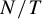 upper N divided by upper T