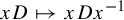 x upper D right arrow from bar x upper D x Superscript negative 1