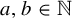 a comma b element of double struck upper N