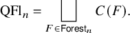 upper Q upper F l Subscript n Baseline equals square union Underscript upper F element of sans serif upper F o r e s t Subscript n Baseline Endscripts upper C left parenthesis upper F right parenthesis period