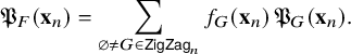 StartLayout 1st Row German upper P Subscript upper F Baseline left parenthesis bold x Subscript n Baseline right parenthesis equals sigma summation Underscript empty set not equals upper G element of sans serif upper Z i g upper Z a g Subscript n Baseline Endscripts f Subscript upper G Baseline left parenthesis bold x Subscript n Baseline right parenthesis German upper P Subscript upper G Baseline left parenthesis bold x Subscript n Baseline right parenthesis period EndLayout