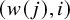 left parenthesis w left parenthesis j right parenthesis comma i right parenthesis
