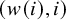 left parenthesis w left parenthesis i right parenthesis comma i right parenthesis