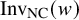 upper I n v Subscript upper N upper C Baseline left parenthesis w right parenthesis