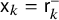 sans serif x Subscript k Baseline equals sans serif r Subscript k Superscript minus