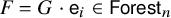 upper F equals upper G dot sans serif e Subscript i Baseline element of sans serif upper F o r e s t Subscript n