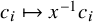 c Subscript i Baseline right arrow from bar x Superscript negative 1 Baseline c Subscript i