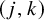 left parenthesis j comma k right parenthesis