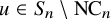 u element of upper S Subscript n minus upper N upper C Subscript n