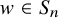 w element of upper S Subscript n