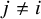j not equals i