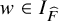 w element of upper I Subscript ModifyingAbove upper F With caret