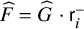 ModifyingAbove upper F With caret equals ModifyingAbove upper G With caret dot sans serif r Subscript i Superscript minus