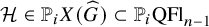 script upper H element of double struck upper P Subscript i Baseline upper X left parenthesis ModifyingAbove upper G With caret right parenthesis subset of double struck upper P Subscript i Baseline upper Q upper F l Subscript n minus 1