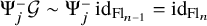 normal upper Psi Subscript j Superscript minus Baseline script upper G tilde normal upper Psi Subscript j Superscript minus Baseline id Subscript upper F l Sub Subscript n minus 1 Baseline equals id Subscript upper F l Sub Subscript n