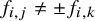f Subscript i comma j Baseline not equals plus or minus f Subscript i comma k
